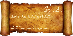 Szőts László névjegykártya